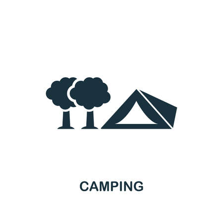 Camping icon. Creative element design from tourism icons collection. Pixel perfect Camping icon for web design, apps, software, print usage.のイラスト素材