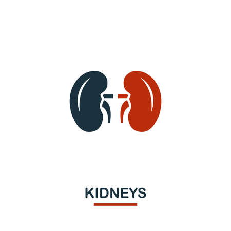 Kidneys icon. Creative design from healthcare icons collection. Two color Kidneys icon for web design, apps, software, print usage.のイラスト素材