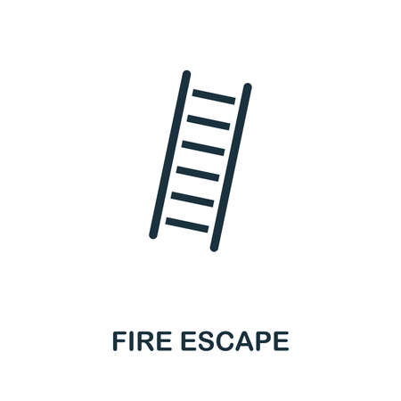 Fire Escape icon. Creative element design from fire safety icons collection. Pixel perfect Fire Escape icon for web design, apps, software, print usage.のイラスト素材
