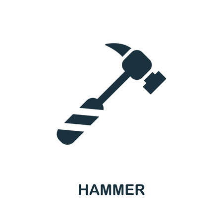 Hammer vector icon illustration. Creative sign from construction tools icons collection. Filled flat Hammer icon for computer and mobile.の写真素材