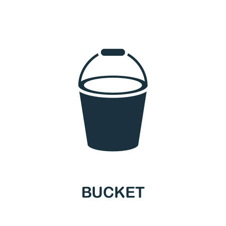 Bucket icon illustration. Creative sign from construction tools icons collection. Filled flat Bucket icon for computer and mobile.の写真素材