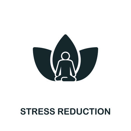 Stress Reduction  icon illustration. Creative sign from mindfulness icons collection. Filled flat Stress Reduction icon for computer and mobile.のイラスト素材