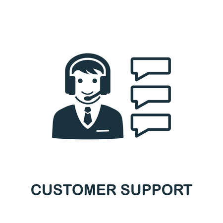 Customer Support vector icon illustration. Creative sign from icons collection. Filled flat Customer Support icon for computer and mobile.のイラスト素材