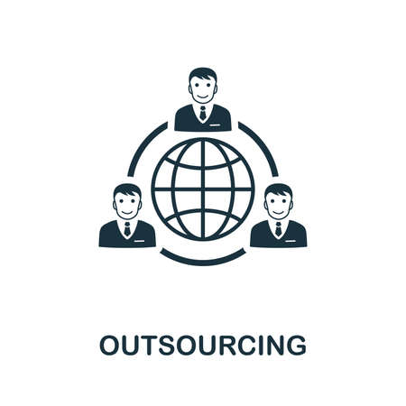 Outsourcing vector icon illustration. Creative sign from icons collection. Filled flat Outsourcing icon for computer and mobile.のイラスト素材