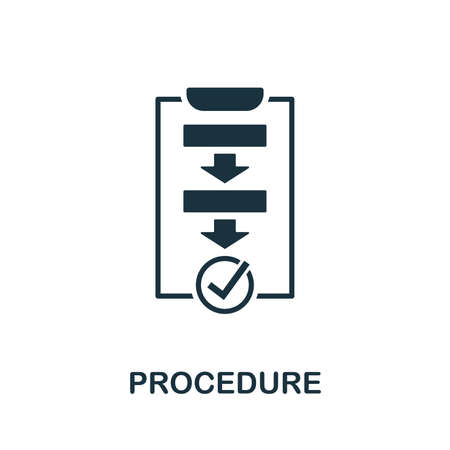 Procedure icon illustration. Creative sign from quality control icons collection. Filled flat Procedure icon for computer and mobile.の写真素材