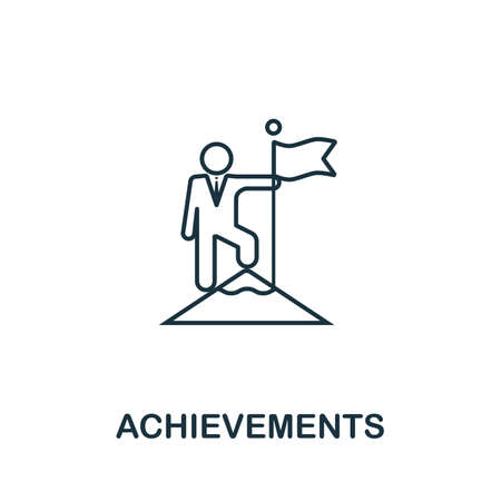 Achievements vector icon symbol in outline style. Creative sign from human resources icons collection. Thin line Achievements icon for computer and mobile. Symbol vector graphics.のイラスト素材