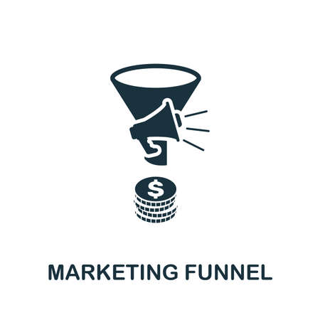 Marketing Funnel vector icon illustration. Creative sign from crm icons collection. Filled flat Marketing Funnel icon for computer and mobile. Symbol, logo vector graphics.のイラスト素材