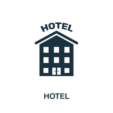 Hotel vector icon illustration. Creative sign from icons collection. Filled flat Hotel icon for computer and mobile. Symbol, logo vector graphics.のイラスト素材