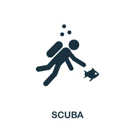 Scuba vector icon illustration. Creative sign from icons collection. Filled flat Scuba icon for computer and mobile. Symbol, logo vector graphics.のイラスト素材