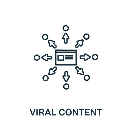 Viral Content outline icon. Thin line concept element from content icons collection. Creative Viral Content icon for mobile apps and web usage.のイラスト素材