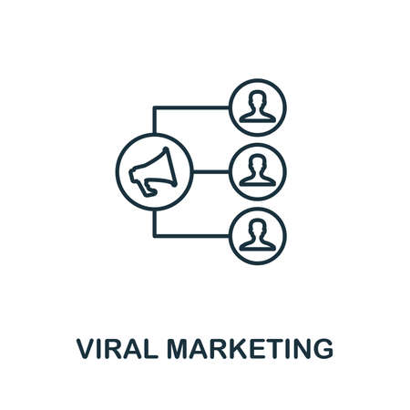 Viral Marketing outline icon. Thin line concept element from content icons collection. Creative Viral Marketing icon for mobile apps and web usage.のイラスト素材