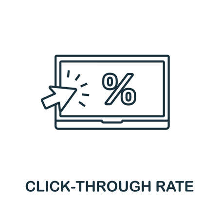 Click-Through Rate outline icon. Thin line concept element from content icons collection. Creative Click-Through Rate icon for mobile apps and web usage.の写真素材