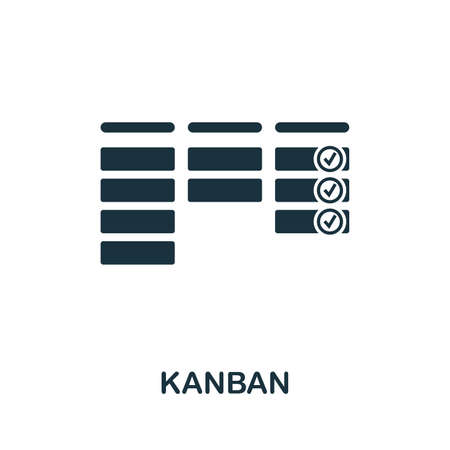 Kanban vector icon illustration. Creative sign from agile icons collection. Filled flat Kanban icon for computer and mobile.のイラスト素材