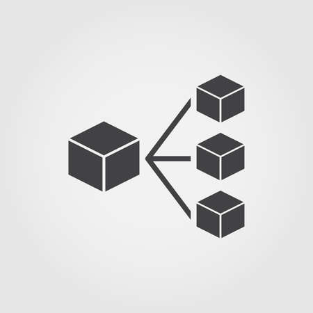 Transaction Block flat icon. Monochrome creative design from blockchain icons collection. Sipmle sign illustration transaction block icon for mobile and web usage.のイラスト素材