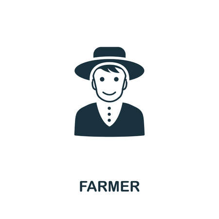 Farmer icon illustration. Creative sign from farm icons collection. Filled flat Farmer icon for computer and mobile.の写真素材