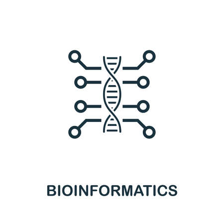 Bioinformatics icon illustration. Creative sign from science icons collection. Filled flat Bioinformatics icon for computer and mobile. Symbol, graphics.の写真素材