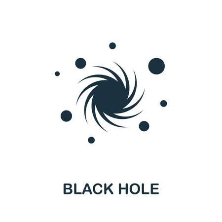 Black Hole vector icon illustration. Creative sign from science icons collection. Filled flat Black Hole icon for computer and mobile. Symbol, vector graphics.のイラスト素材
