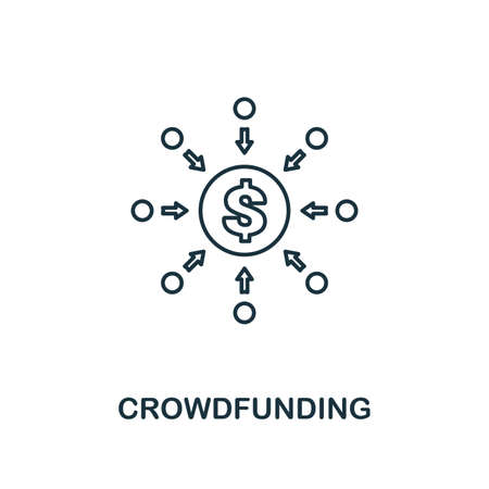 Crowdfunding outline icon. Thin line element from crowdfunding icons collection. UI and UX. Pixel perfect crowdfunding icon for web design, apps, software, print usage.の写真素材