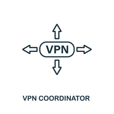 Vpn Coordinator icon outline style. Simple glyph from icons collection. Line Vpn Coordinator icon for web design and softwareのイラスト素材