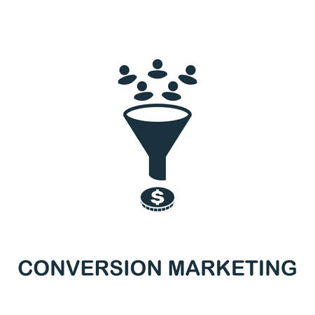Conversion Marketing icon vector illustration. Creative sign from seo and development icons collection. Filled flat Conversion Marketing icon for computer and mobile.のイラスト素材