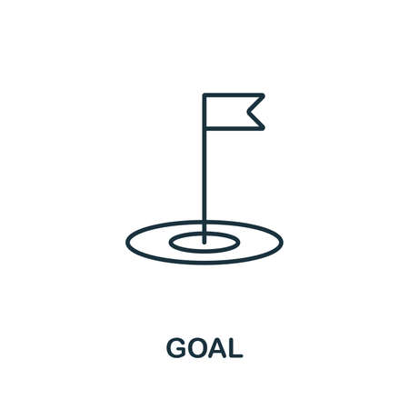 Goal outline icon. Thin style design from startup icons collection. Creativegoal icon for web design, apps, software, print usage.のイラスト素材