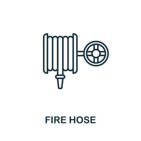 Fire Hose outline icon. Thin line concept element from fire safety icons collection. Creative Fire Hose icon for mobile apps and web usage.のイラスト素材