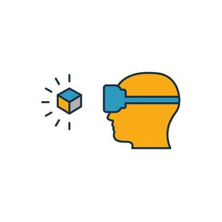 Augmented Reality Glasses icon. Outline filled creative elemet from visual device icons collection. Premium augmented reality glasses icon for ui, ux, apps, software and infographics.のイラスト素材