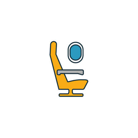 Airplane Seat icon. Outline filled creative elemet from airport icons collection. Premium airplane seat icon for ui, ux, apps, software and infographics.のイラスト素材