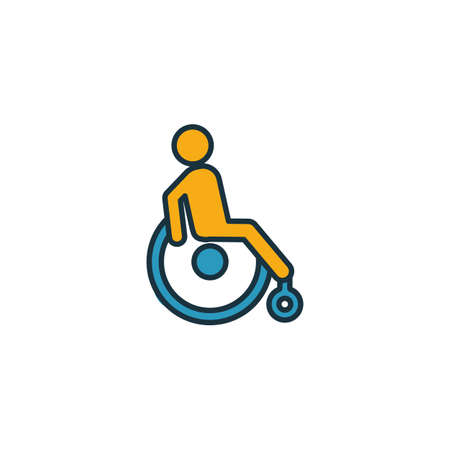 Disabled Accessibility outline icon. Thin style design from city elements icons collection. Pixel perfect symbol of disabled accessibility icon. Web design, apps, software, print usage.のイラスト素材