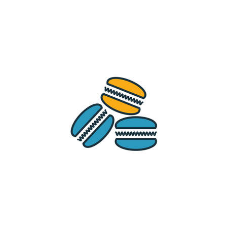 Macaroons icon. Thin line symbol design from coffe shop icon collection. UI and UX. Creative simple macaroons icon for web and mobile.のイラスト素材
