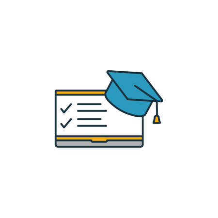 Learning Management icon set. Four elements in diferent styles from content icons collection. Creative learning management icons filled, outline, colored and flat symbols.のイラスト素材