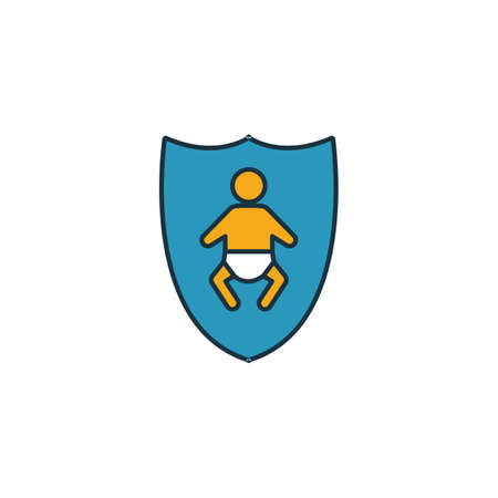 Child Safety icon outline style. Creative thin design from baby things icon collection. Pixel perfect simple child safety icon. Web design, apps, software, print usage.のイラスト素材