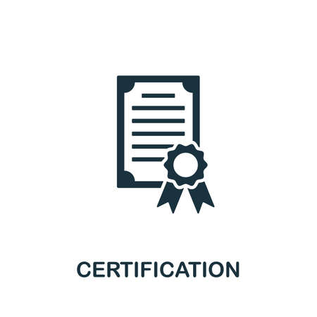 Certification icon vector illustration. Creative sign from gdpr icons collection. Filled flat Certification icon for computer and mobile. Symbol,   vector graphics.のイラスト素材