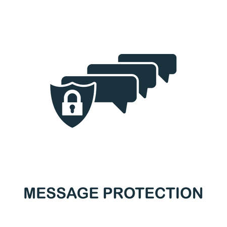Message Protection icon vector illustration. Creative sign from gdpr icons collection. Filled flat Message Protection icon for computer and mobile. Symbol,   vector graphics.のイラスト素材