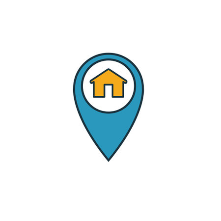 House Location icon. Simple element from real estate icons collection. Creative House Location icon ui, ux, apps, software and infographics.のイラスト素材