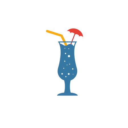 Cocktail icon. Flat creative element from bar and restaurant icons collection. Colored cocktail icon for templates, web design and software.のイラスト素材