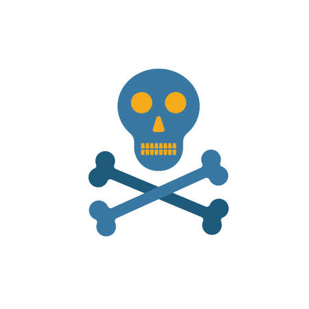 Skeleton icon. Simple flat element from halloween collection. Creative skeleton icon for templates, software and apps.のイラスト素材