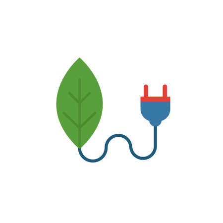 Green Energy icon. Simple flat element from power and energy collection. Creative green energy icon for templates, software and apps.のイラスト素材