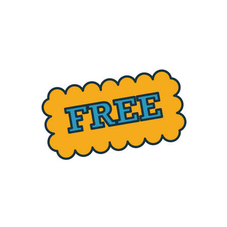 Free icon. Simple element from shopping center sign icons collection. Creative Free icon ui, ux, apps, software and infographics.のイラスト素材