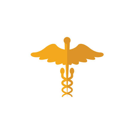 Caduceus Glyph flat icon. Colored simple element from medicine collection for infographics, web design and more.のイラスト素材