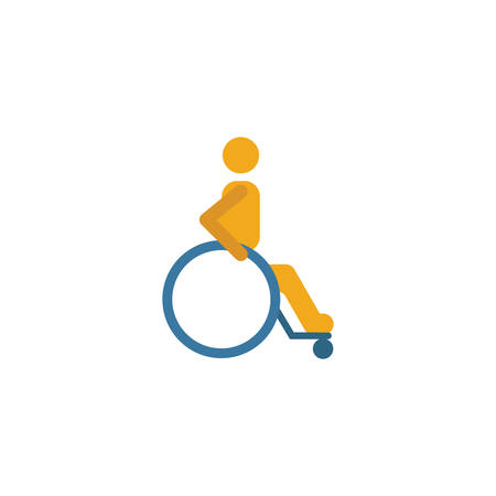 Wheelchair flat icon. Colored simple element from medicine collection for infographics, web design and more.のイラスト素材
