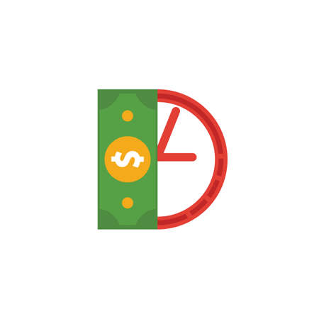Money Time flat icon. Colored simple element from medicine collection for infographics, web design and more.のイラスト素材