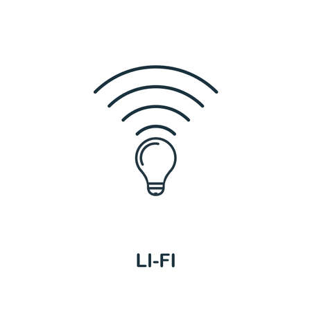 Li-Fi line icon. Thin style element from future technology collection. Outline Li-Fi icon for web design, apps and software.のイラスト素材