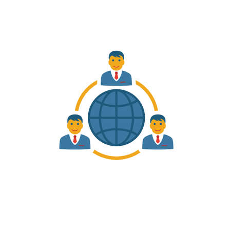 Outsourcing icon. Simple flat element from customer service collection. Creative outsourcing icon for templates, software and apps.のイラスト素材