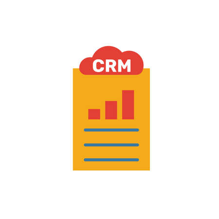 Crm Reporting icon. Simple flat element from crm collection. Creative crm reporting icon for templates, software and apps.のイラスト素材