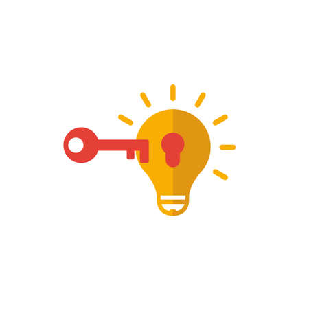 Key Idea icon. Flat creative element from advertising icons collection. Colored key idea icon for templates, web design and software.のイラスト素材