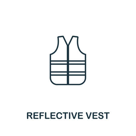 Reflective Vest line icon. Thin style element from construction tools icons collection. Outline Reflective Vest icon for computer and mobile.のイラスト素材