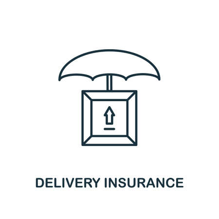 Delivery Insurance line icon. Thin design style from logistics delivery icon collection. Simple delivery insurance icon for infographics and templates.のイラスト素材