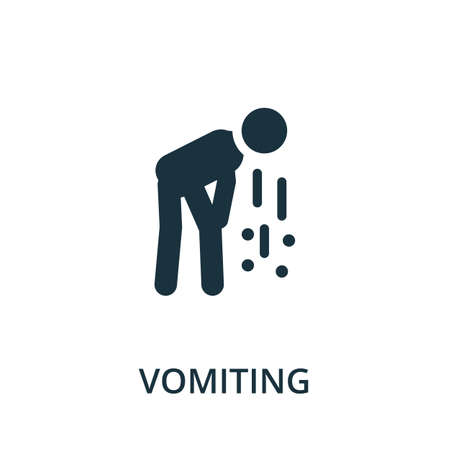 Vomiting icon. Simple illustration from coronavirus collection. Creative Vomiting icon for web design, templates, infographics and more.のイラスト素材