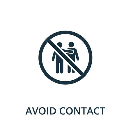 Avoid Contact icon. Simple illustration from coronavirus collection. Creative Avoid Contact icon for web design, templates, infographics and more.のイラスト素材